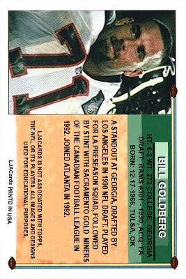 Bill Goldberg – Falcons trading card PW Catalog