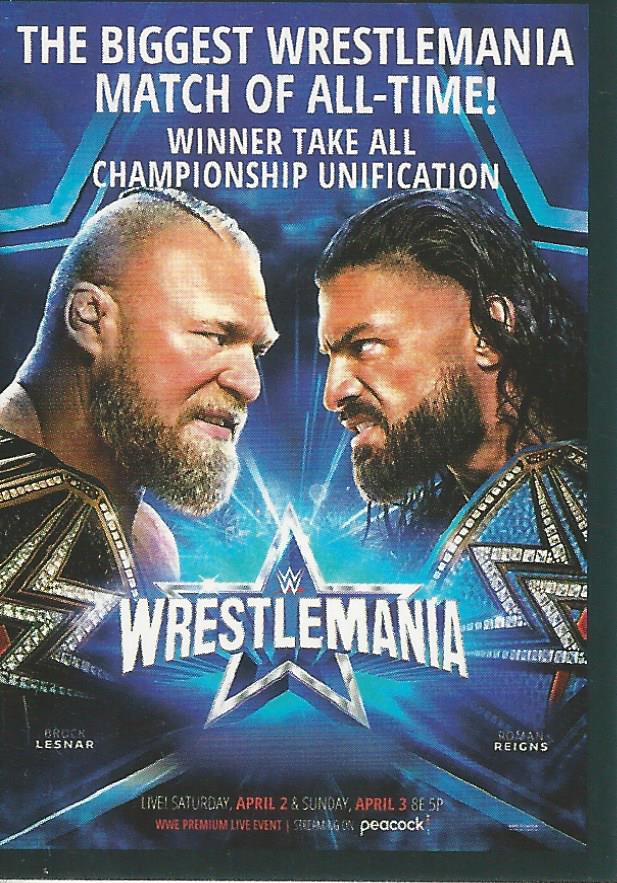 WWE Panini 2022 Sticker Collection Brock Lesnar vs Roman Reigns #304