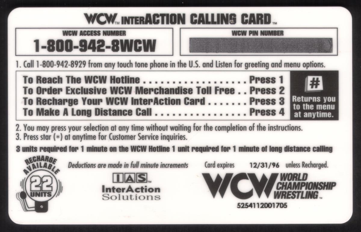 WCW Sting Phone Card 1995 - image 2