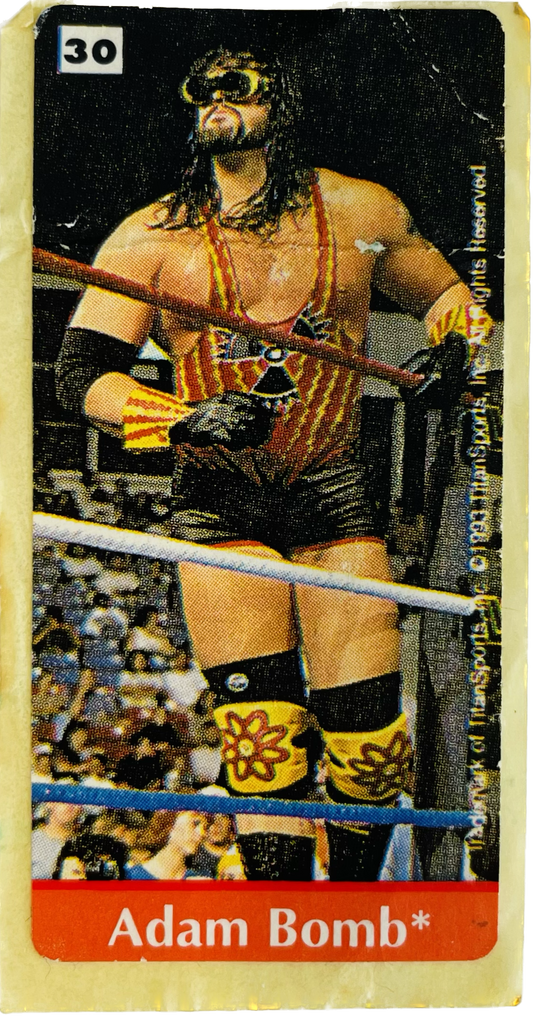 WWF Dunkin Bubble Gum Stickers (1993) No. 30 Adam Bomb PW Catalog