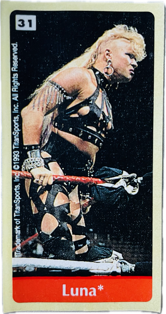 WWF Dunkin Bubble Gum Stickers (1993) No. 31 Luna Vachon PW Catalog