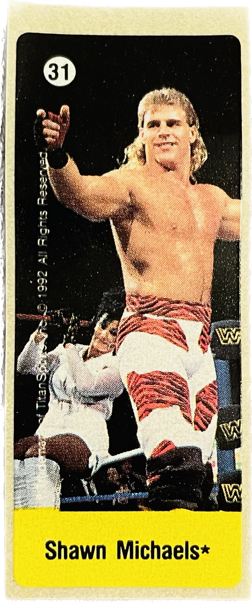 WWF Dunkin Bubble Gum Stickers (1992) No. 31 Shawn Michaels PW Catalog