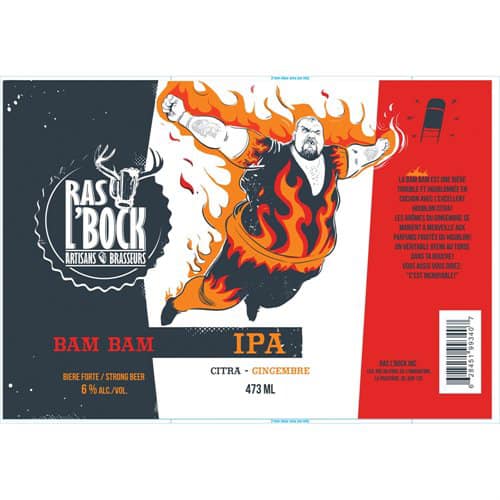 Bam Bam Bigelow Raslbock IPA Beer can from Canada PW Catalog