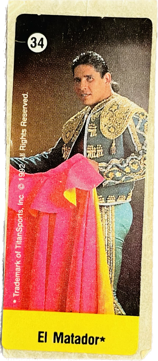 WWF Dunkin Bubble Gum Stickers (1992) No. 34 Tito Santana El Matador PW Catalog