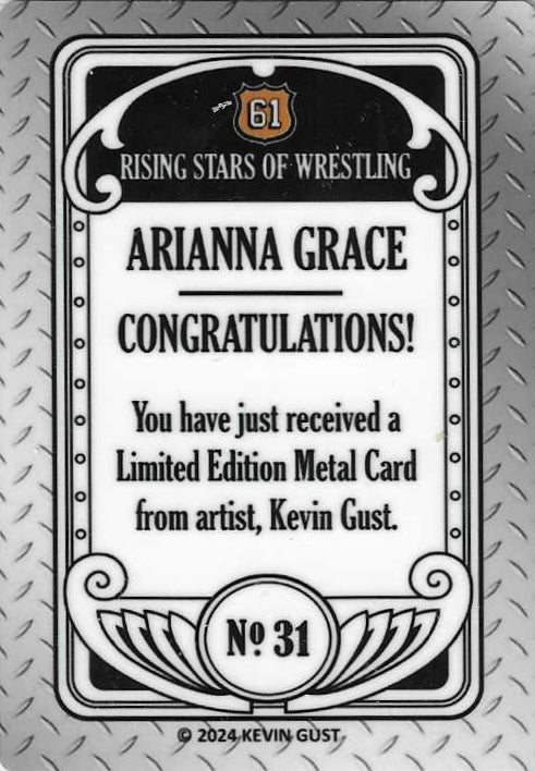 Arianna Grace trading card PW Catalog