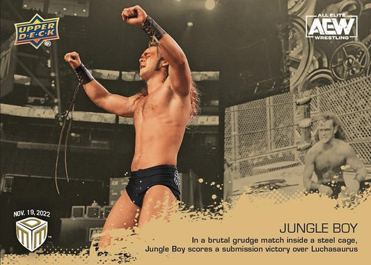 Jungle Boy – In a Brutal Grudge Match Inside a Steel Cage, Jungle Boy Scores a Submission Victory Over Luchasaurus