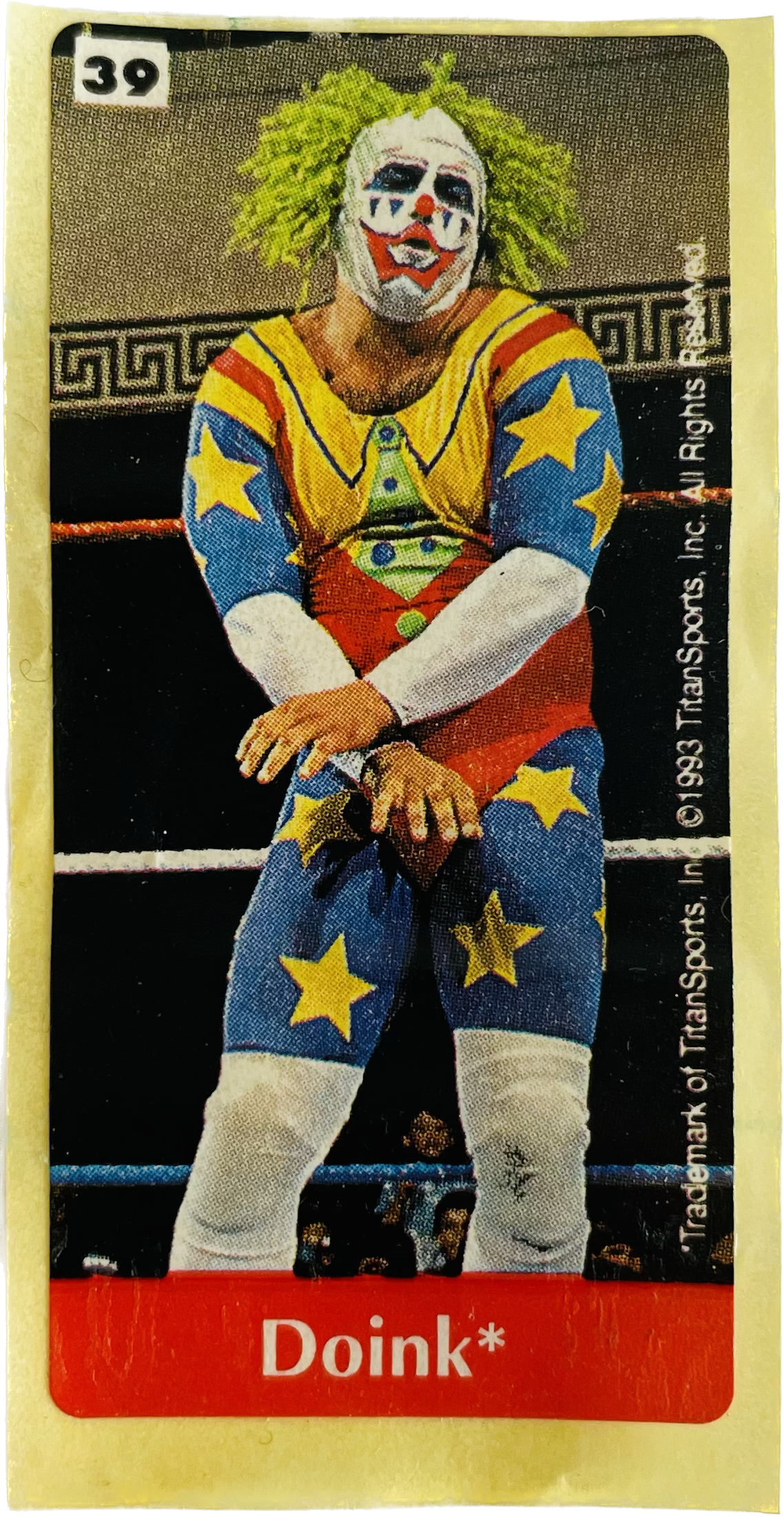 WWF Dunkin Bubble Gum Stickers (1993) No. 39 Doink PW Catalog