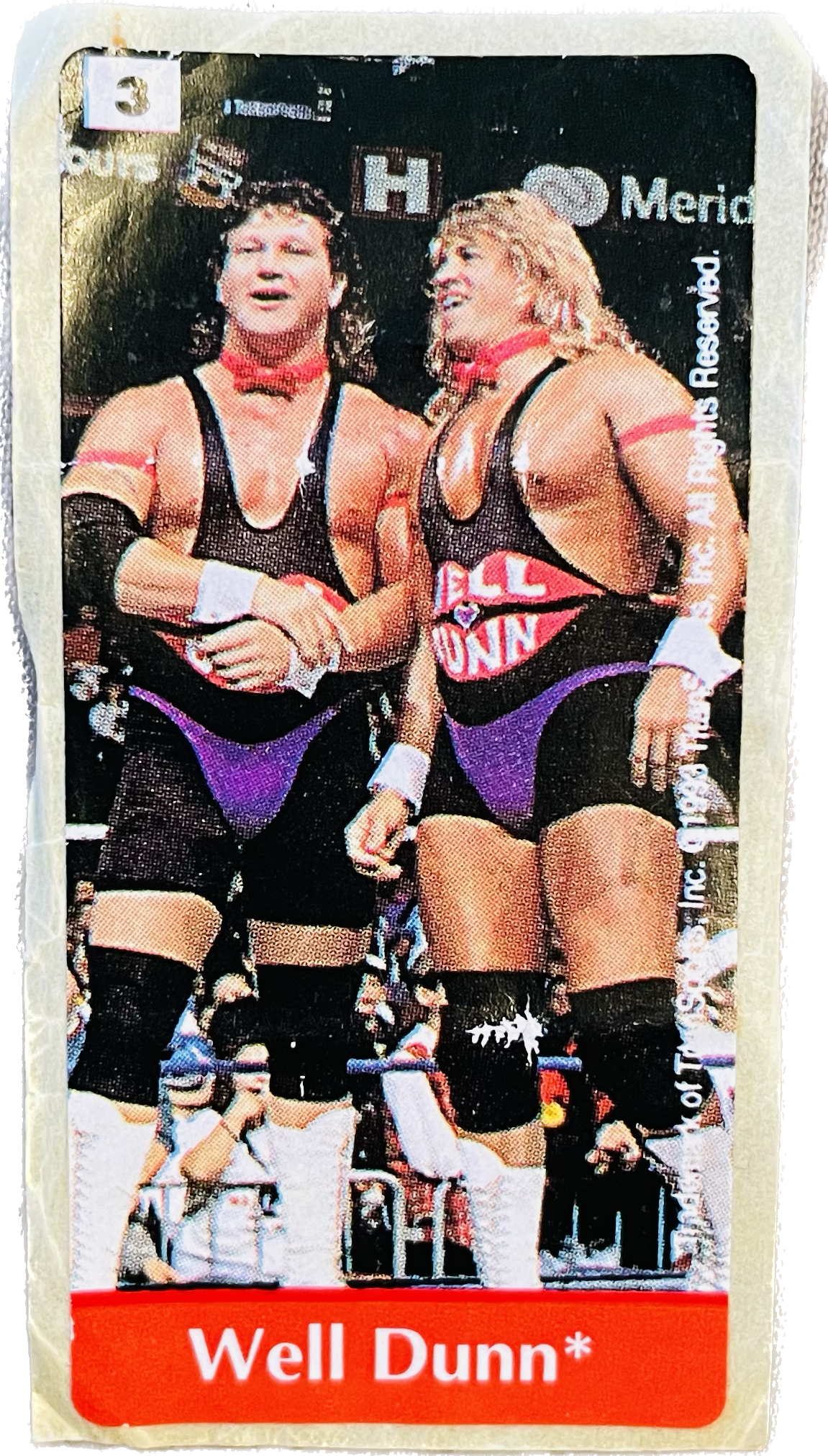 WWF Dunkin Bubble Gum Stickers (1993) No. 3 Well Dunn PW Catalog