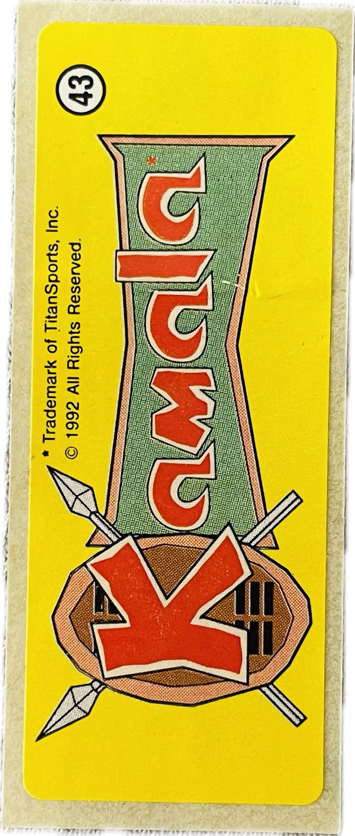 WWF Dunkin Bubble Gum Stickers (1992) No. 43 Kamala PW Catalog