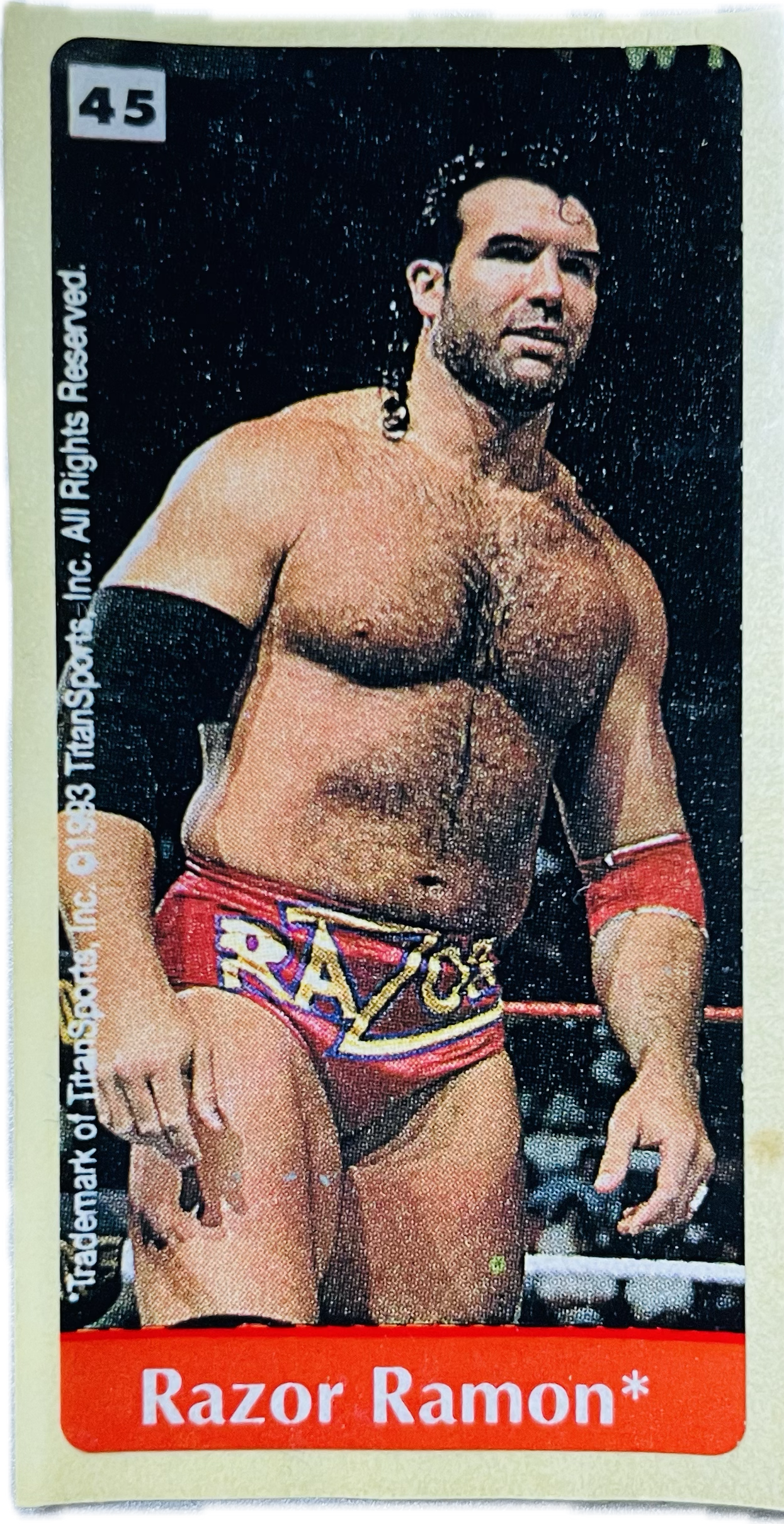WWF Dunkin Bubble Gum Stickers (1993) No. 45 Razor Ramon PW Catalog