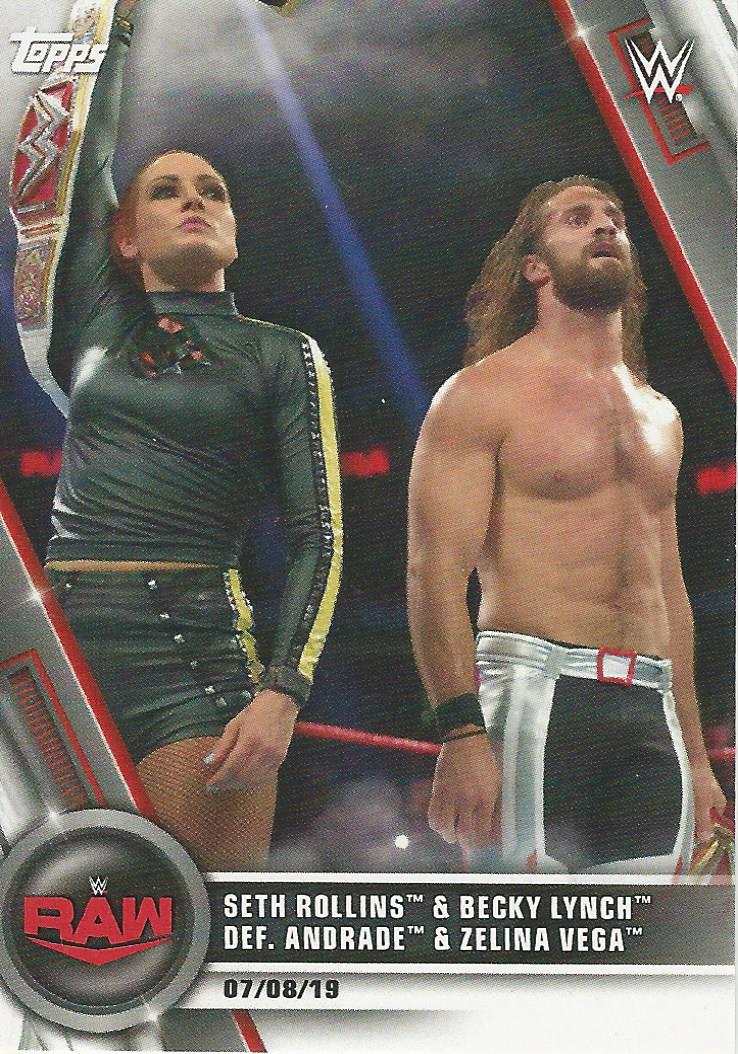 WWE Topps Women Division 2020 Becky Lynch and Seth Rollins #45