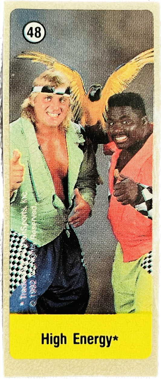 WWF Dunkin Bubble Gum Stickers (1992) No. 48 High Energy PW Catalog