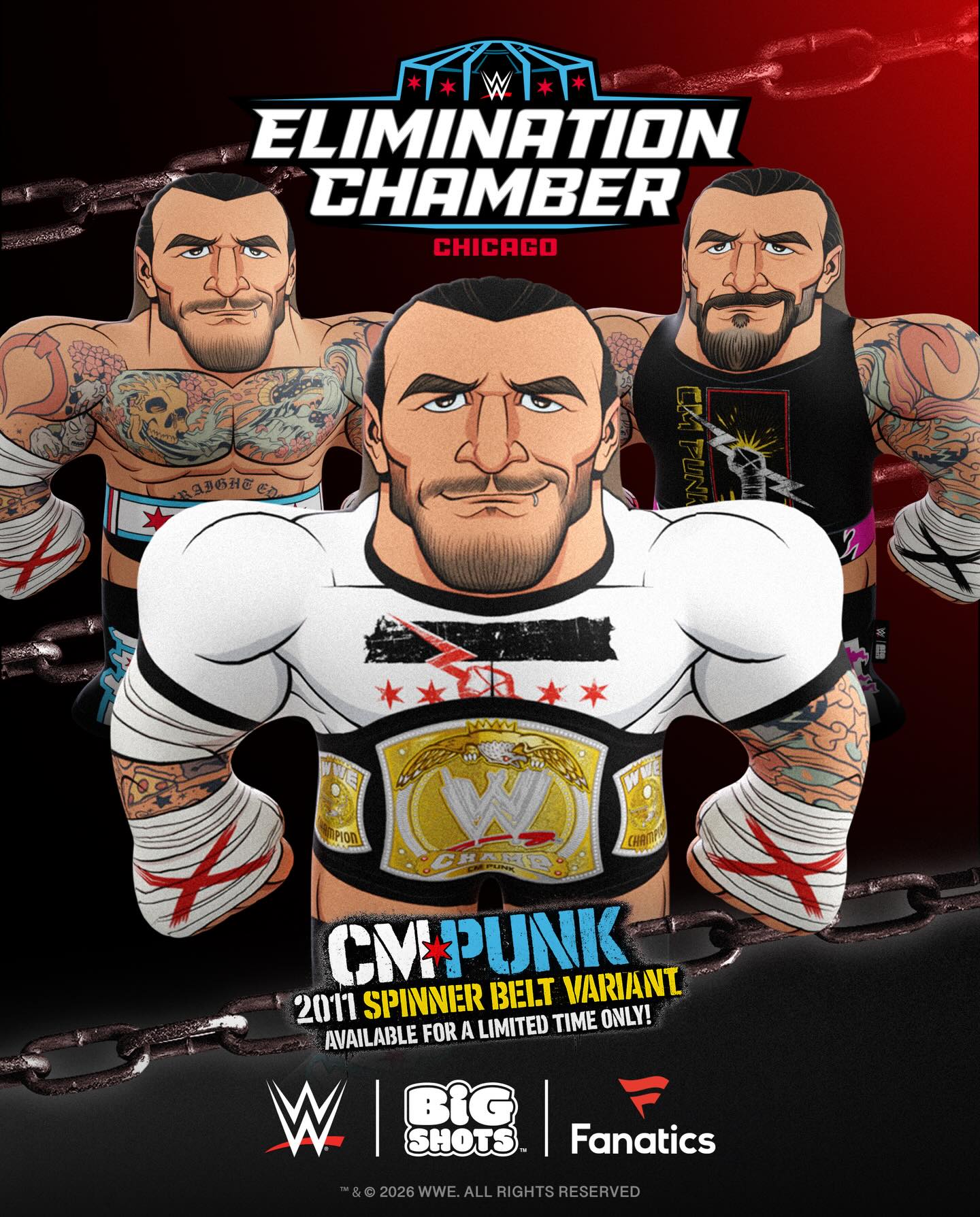 WWE Big Shots CM Punk 2011 Spinner Belt PWcatalog