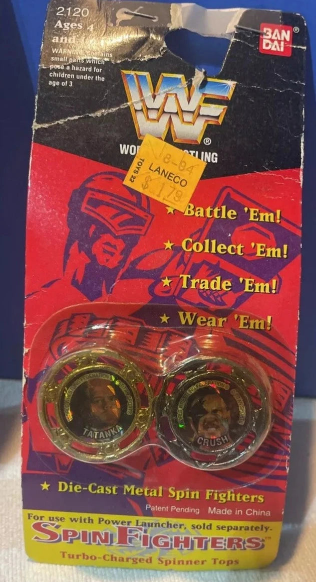 WWF Spin Fighters Tatanka & Crush 1994 by Bandai PWcatalog