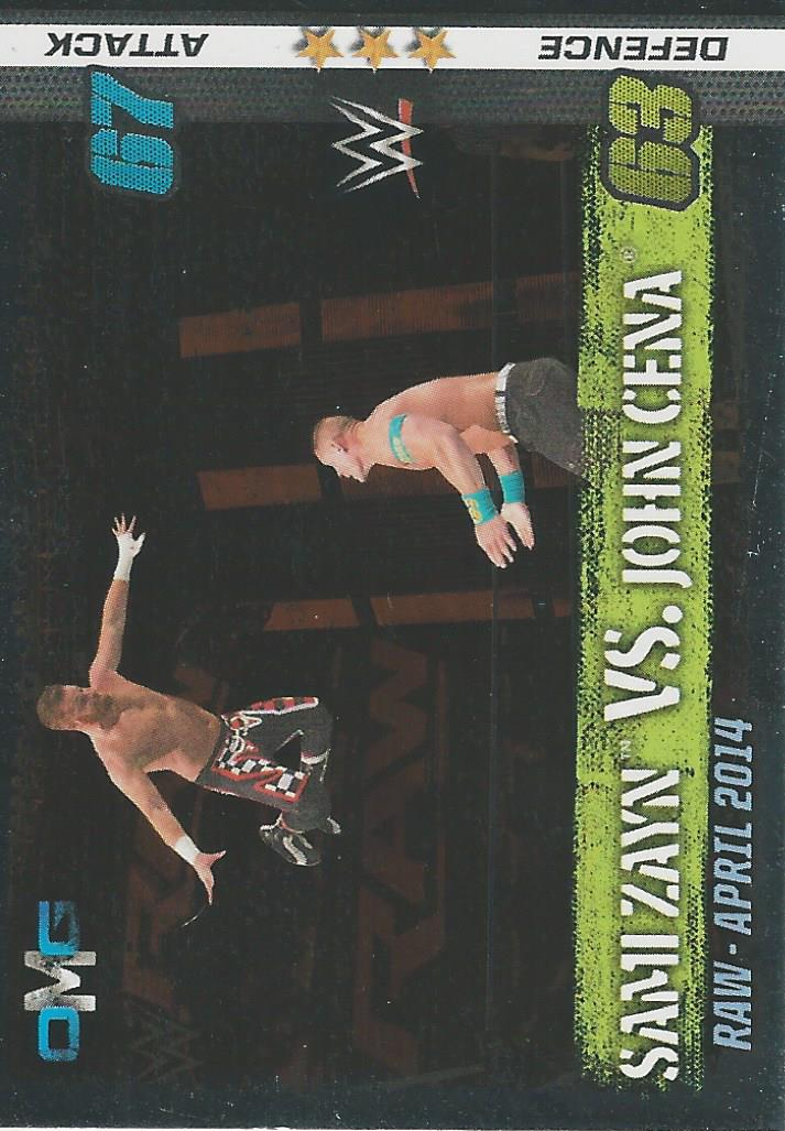 WWE Topps Slam Attax 10th Edition 2017 Sami Zayn vs Joh Cena #65
