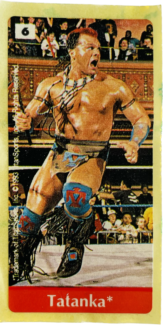 WWF Dunkin Bubble Gum Stickers (1993) No. 6 Tatanka PW Catalog