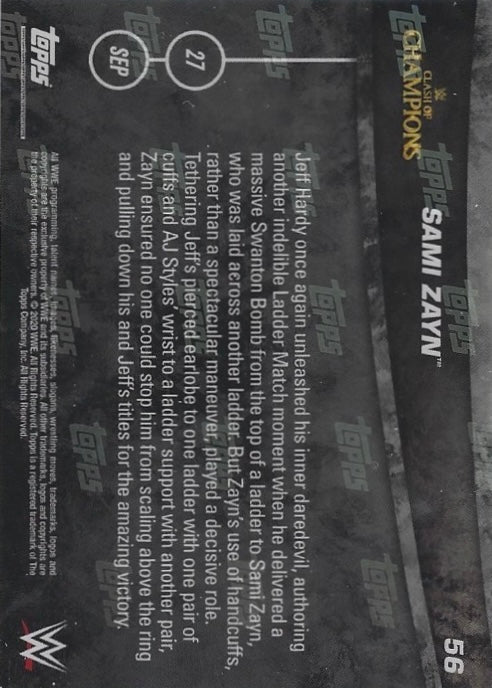 Sami Zayn Wins the Intercontinental Championship in a Ladder Match trading card PW Catalog