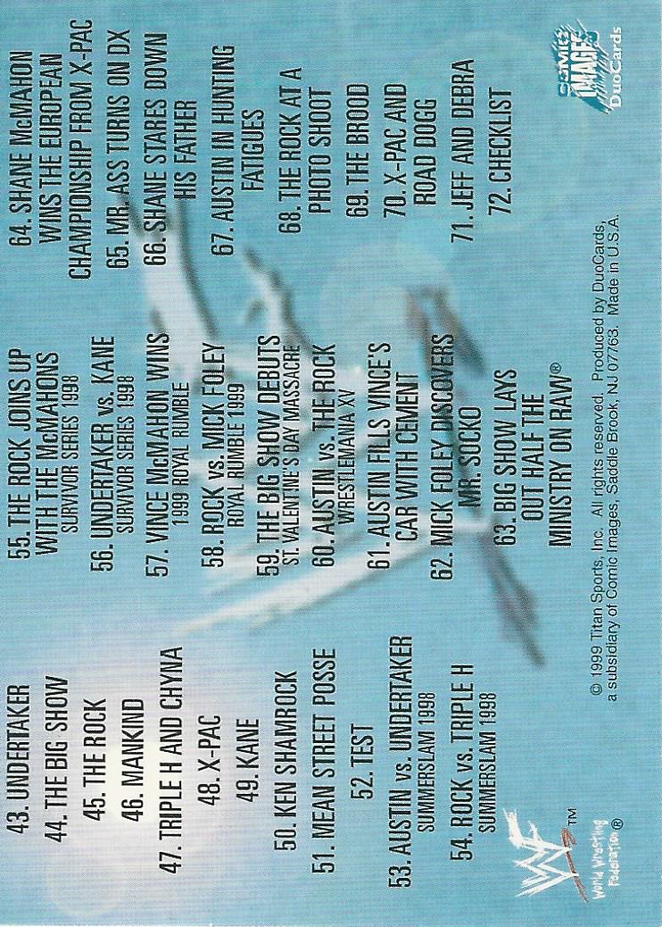 WWF Comic Images Smackdown 1999 Checklist #72