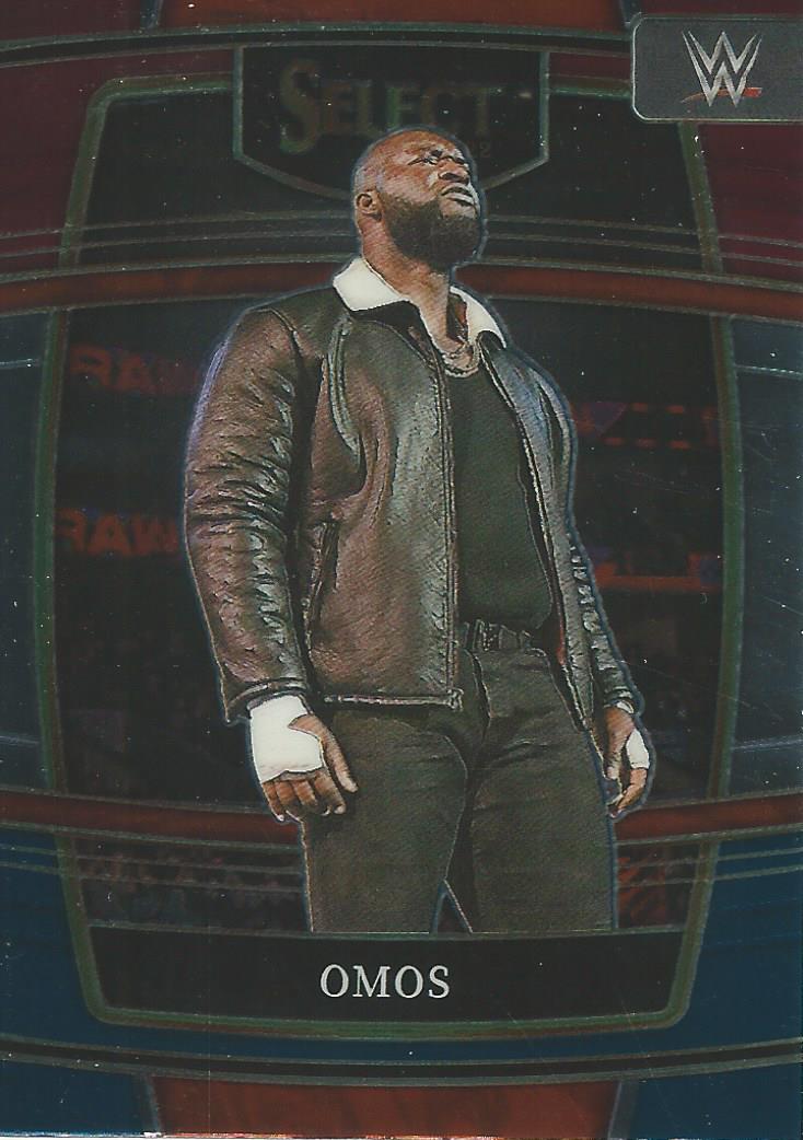 WWE Panini Select 2022 Red/Silver/Blue Omos #74