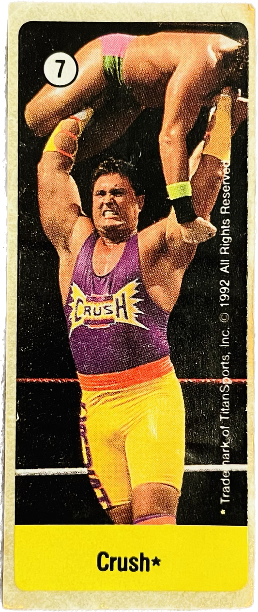 WWF Dunkin Bubble Gum Stickers (1992) No. 7 Crush PW Catalog