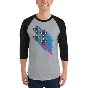 Xavier Woods "Up Up Down Down" 3/4 Sleeve Raglan Shirt