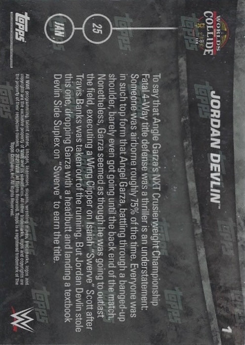 Jordan Devlin Wins the NXT Cruiserweight Championship trading card PW Catalog