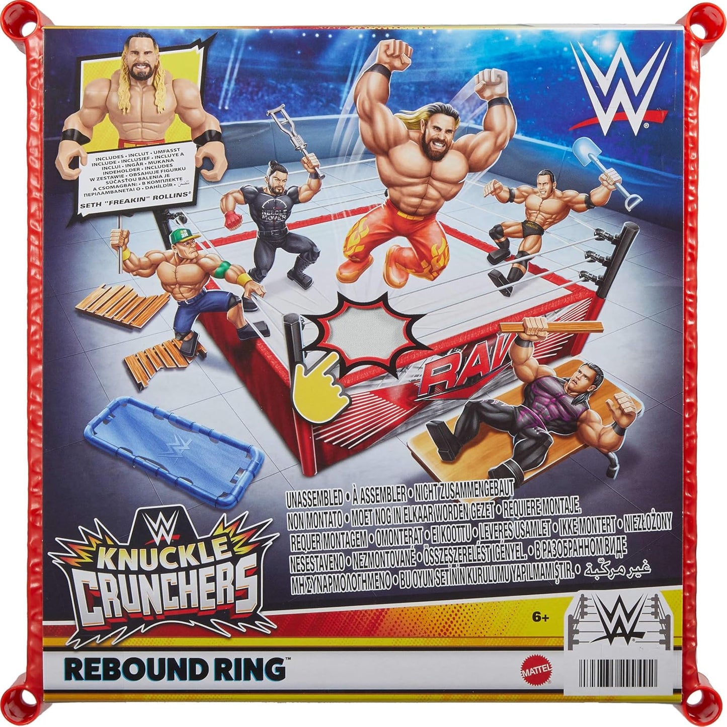 WWE Mattel Knuckle Crunchers Rebound Ring With Seth Rollins Action & Toy Figures PWcatalog