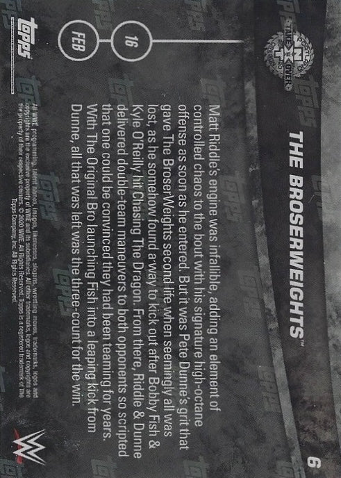 The Broserweights DEF. the Undisputed ERA for the NXT TAG Team Championship trading card PW Catalog
