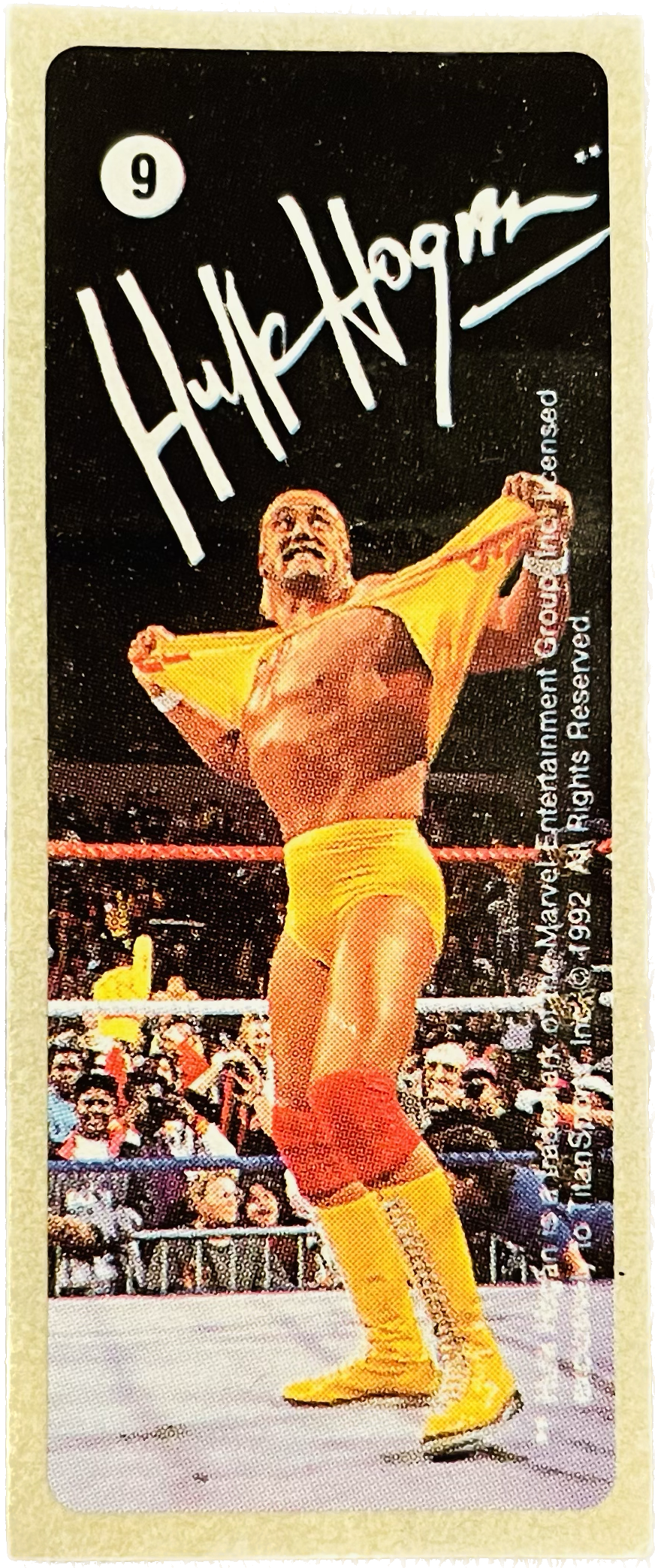 WWF Dunkin Bubble Gum Stickers (1992) No. 9 Hulk Hogan PW Catalog