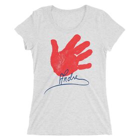 Andre the Giant "Handprint Signature" Women's Tri-Blend T-Shirt T-Shirt PW Catalog
