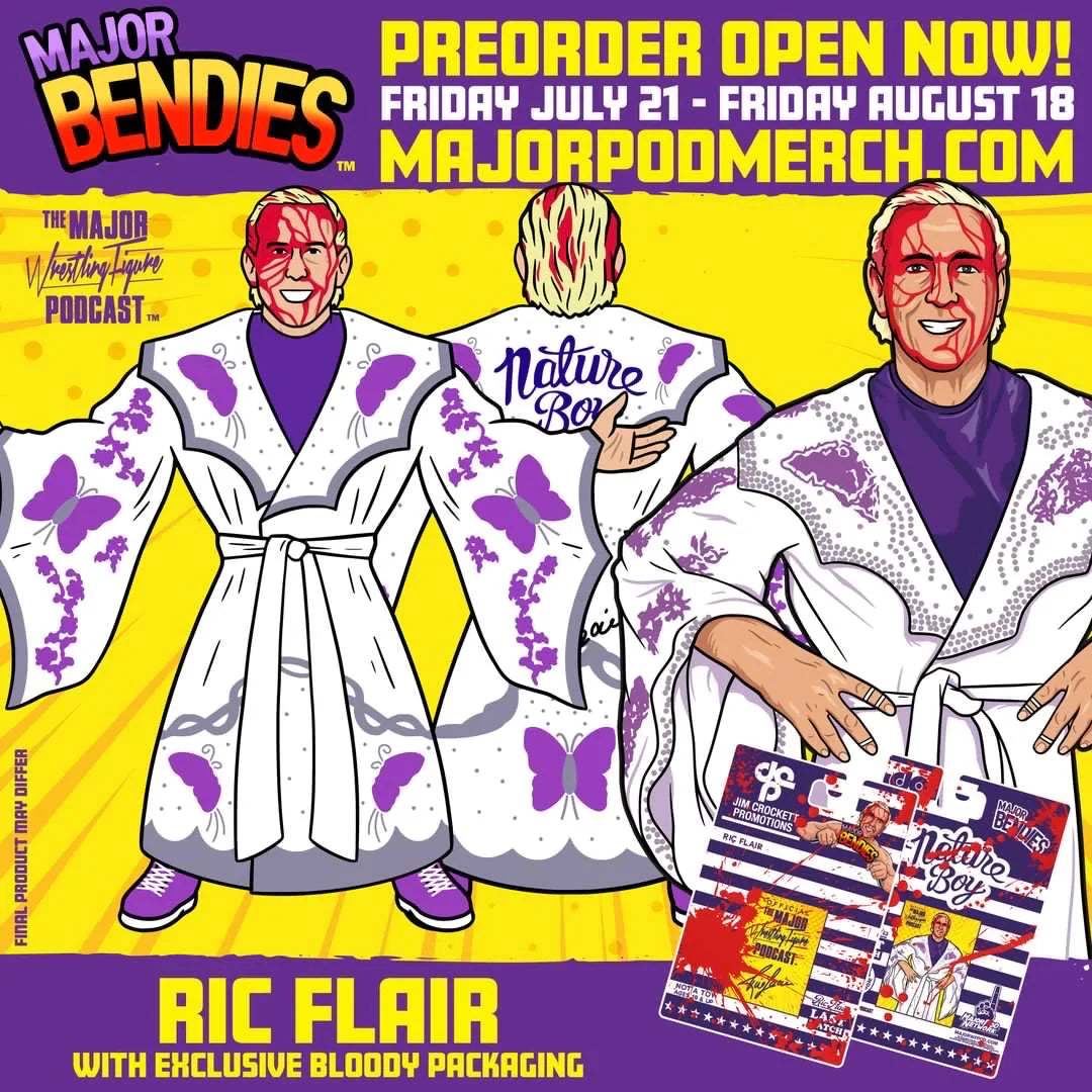 Jim Crockett Promotions Major Bendies Limited Edition "Last Match" Ric Flair (Bloody) Action & Toy Figures PWcatalog