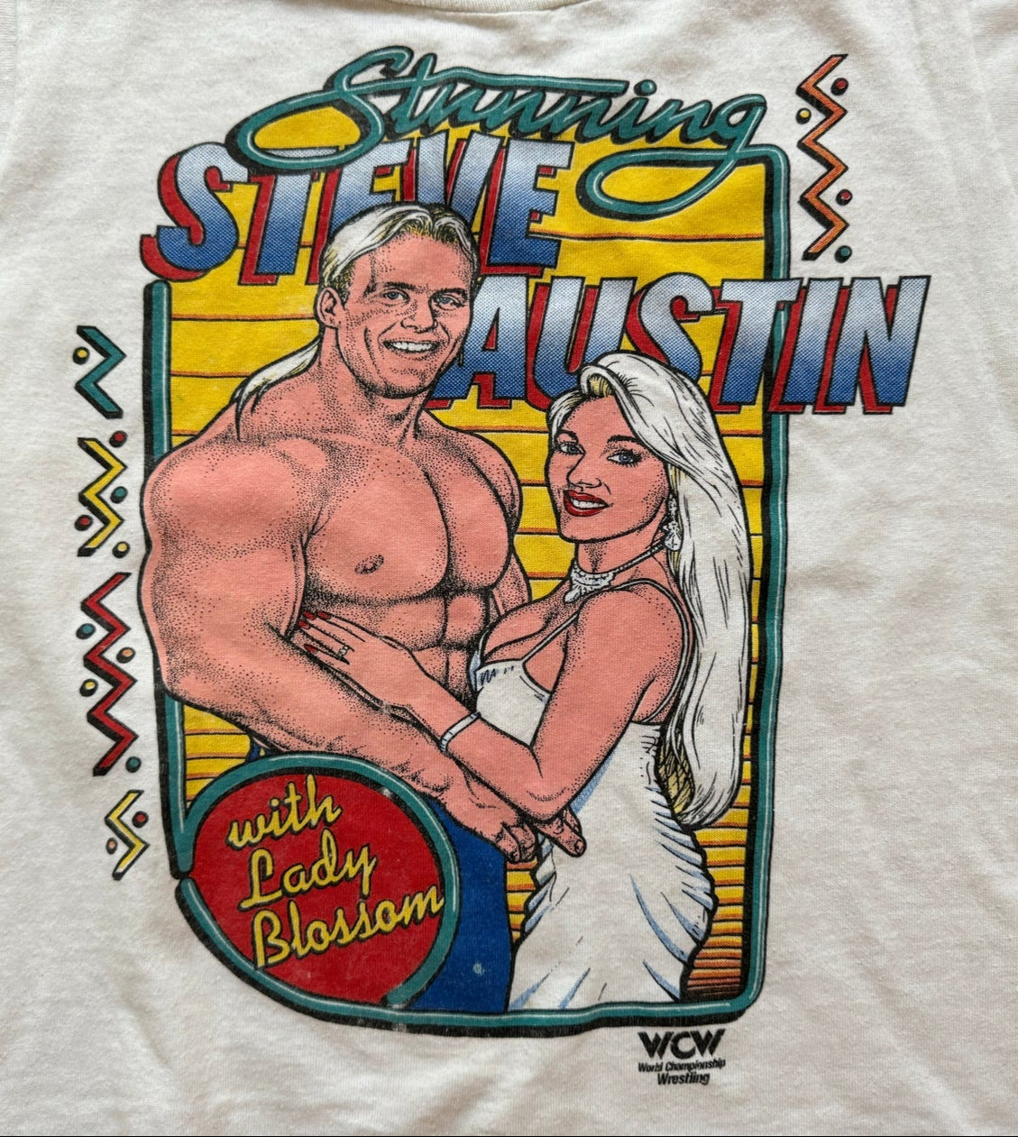 1992 WCW “Stunning” Steve Austin and Lady Blossom T-Shirt - image 2