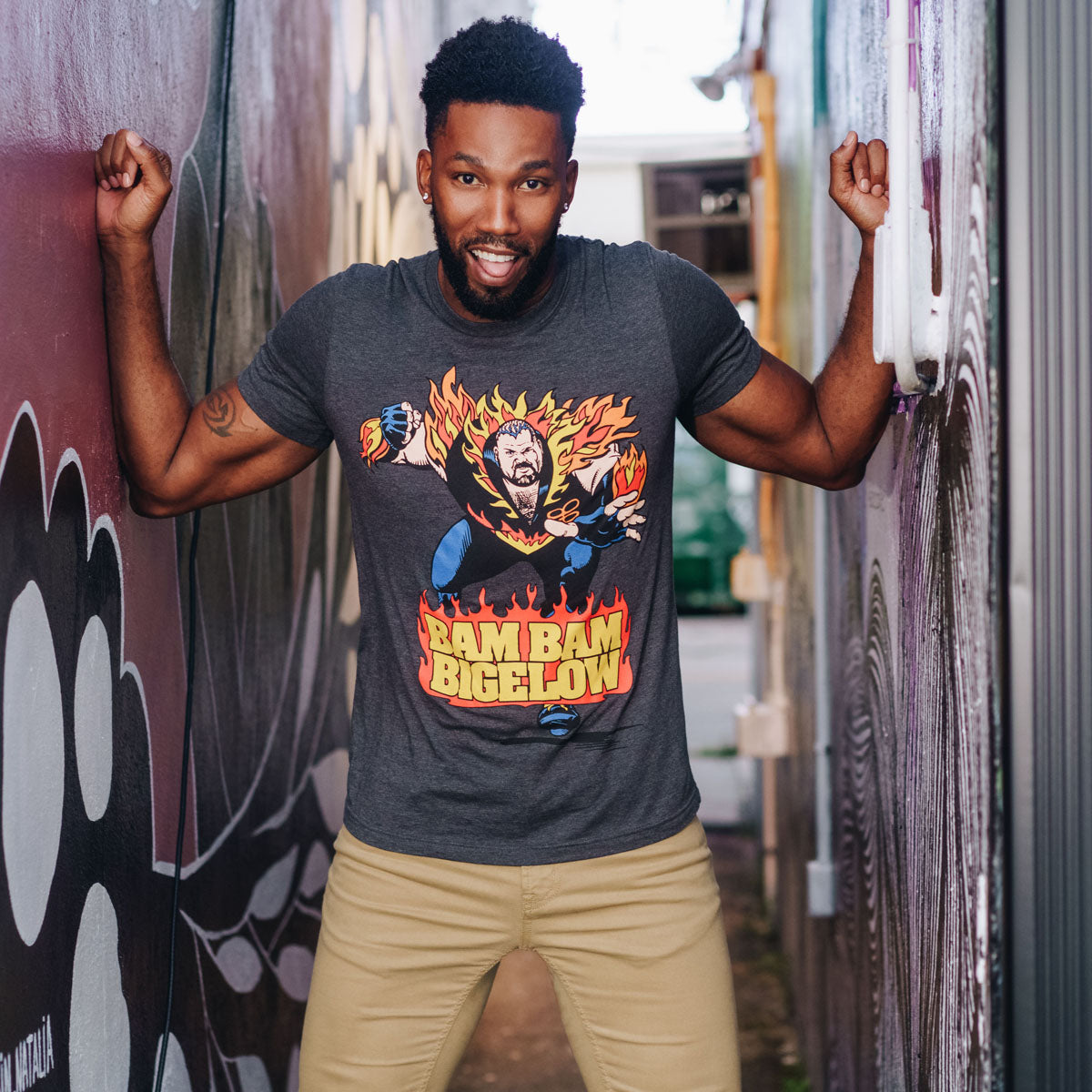 Bam Bam Bigelow Legends Illustrated T-Shirt Model