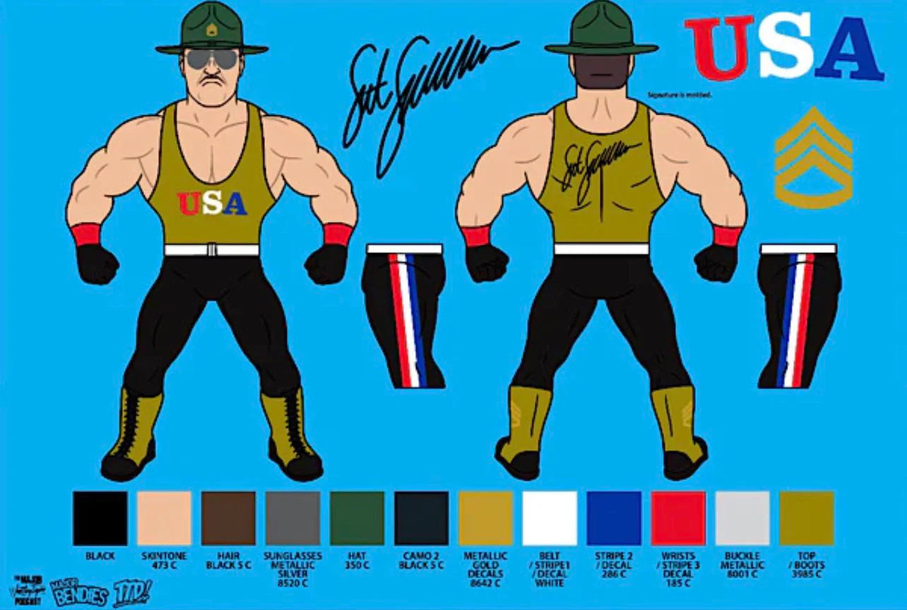 Major Wrestling Figure Podcast Major Bendies Sgt. Slaughter (Exclusive) Action & Toy Figures PWcatalog