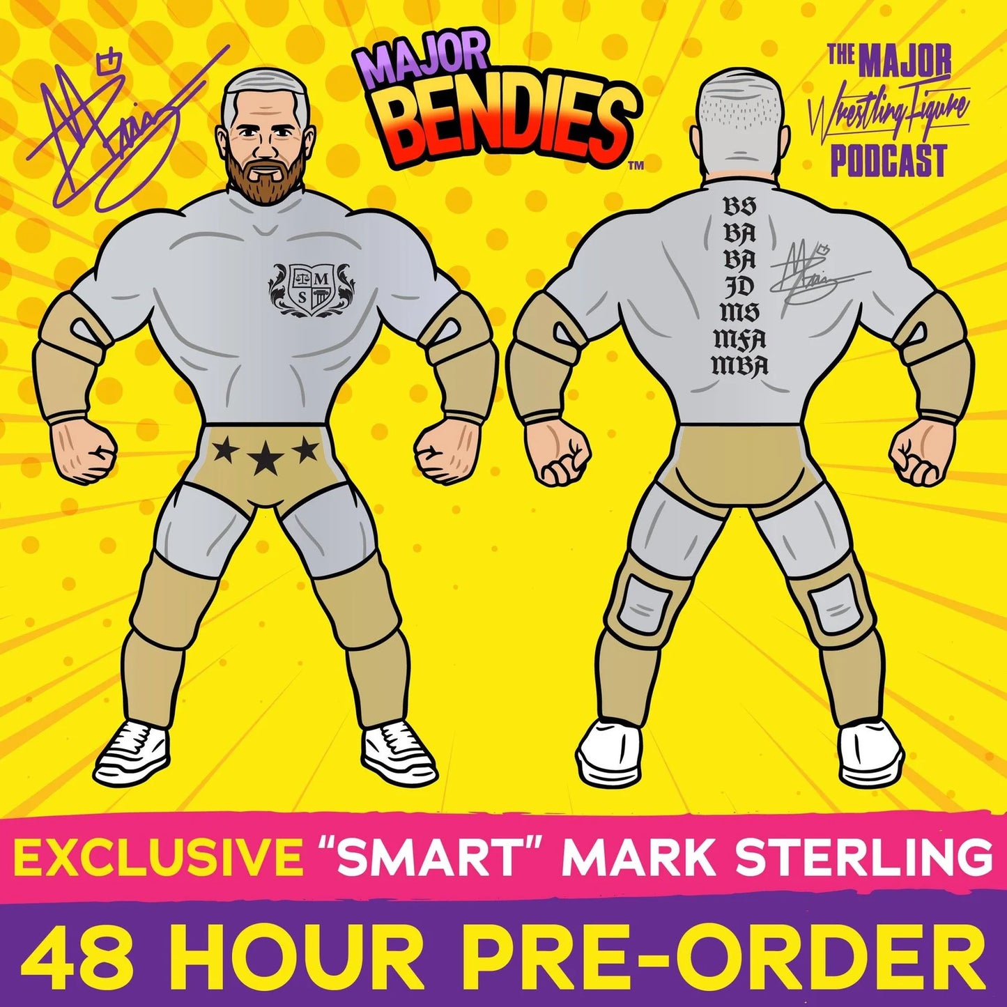 Major Wrestling Figure Podcast Major Bendies Limited Edition "Smart" Mark Sterling Action & Toy Figures PWcatalog