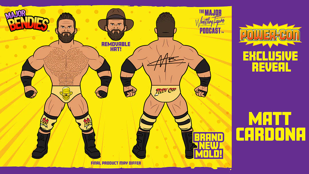 Major Wrestling Figure Podcast Major Bendies Power-Con Exclusive Matt Cardona Indy God Action & Toy Figures PWcatalog
