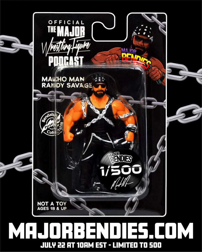 Major Wrestling Figure Podcast Major Bendies SDCC Exclusive "Macho Man" Randy Savage Action & Toy Figures PWcatalog