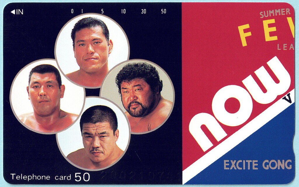 Japan Group of 4 Wrestler / Now / Puzzle 1/2 Phone Card