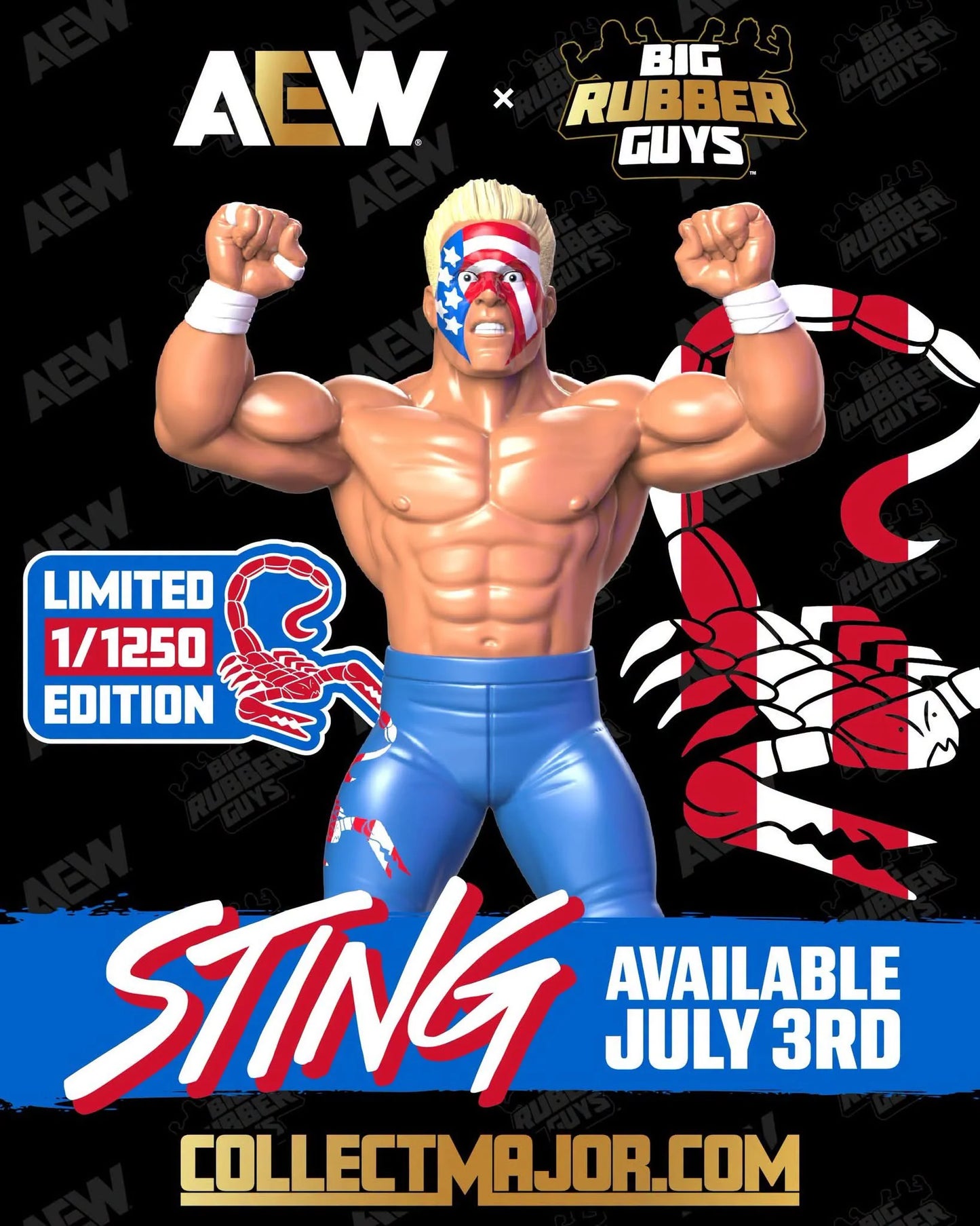 AEW Major Big Rubber Guys USA Sting Icons limited 1 of 250