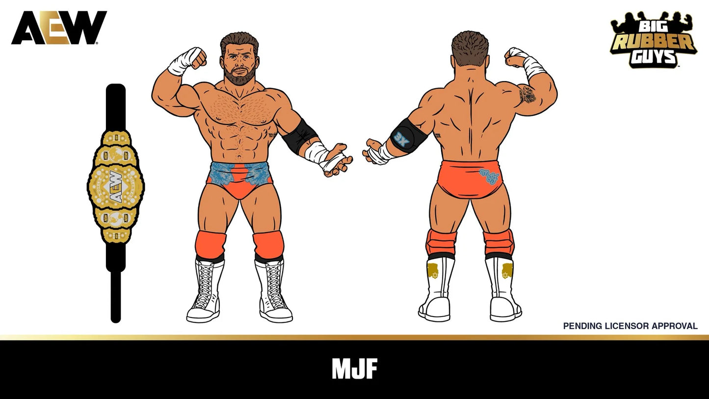 AEW Major Big Rubber Guys MJF Limited 1 of 1000 Blue & Orange Tights