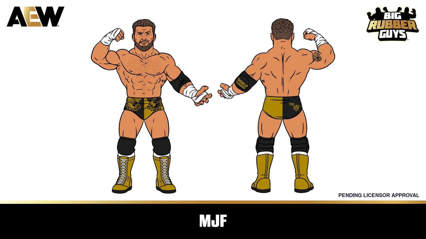 AEW Major Big Rubber Guys MJF Limited 1 of 1000 Black & Gold Tights
