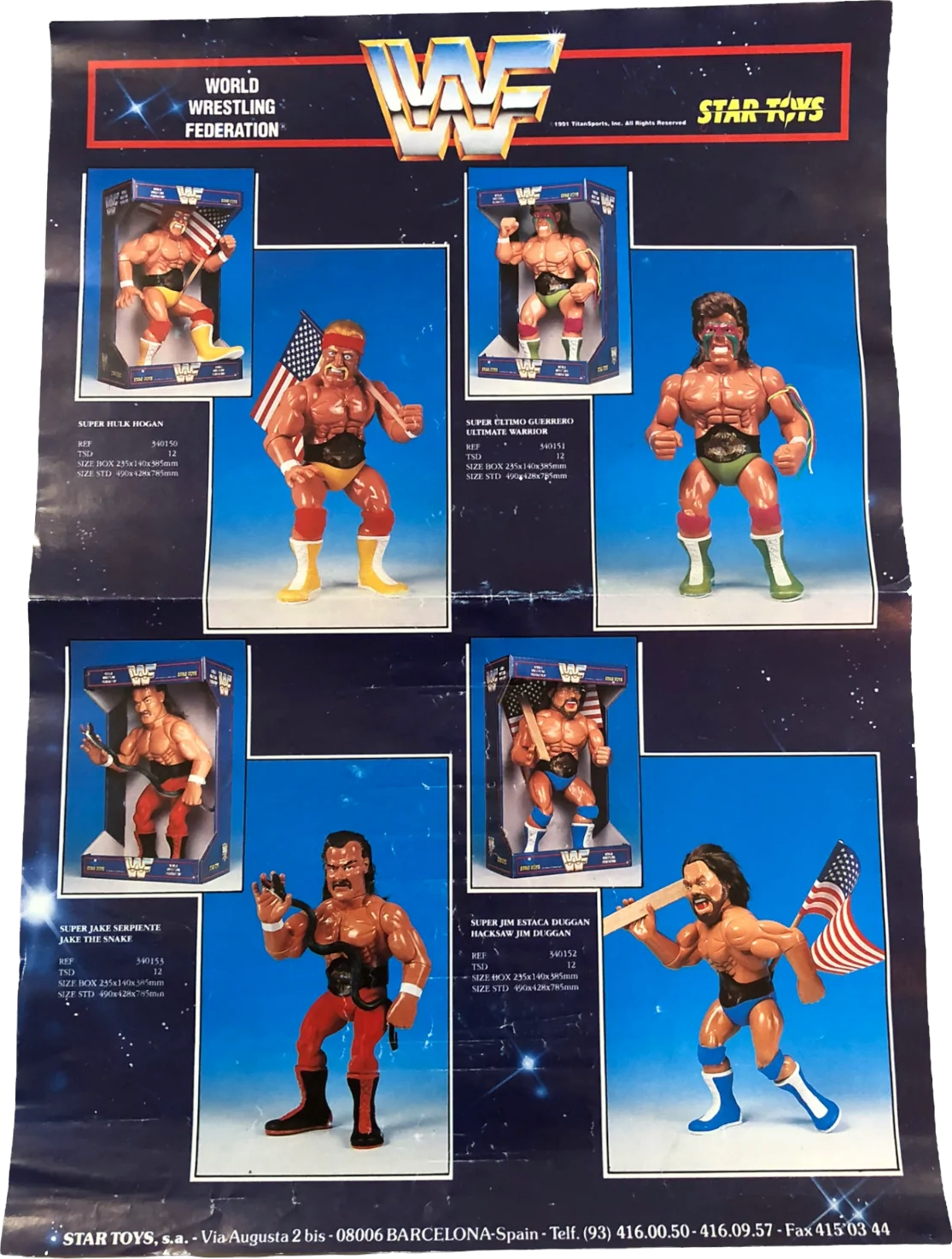 WWF Star Toys 14" Articulated 1 Hacksaw Jim Duggan Action & Toy Figures PWcatalog