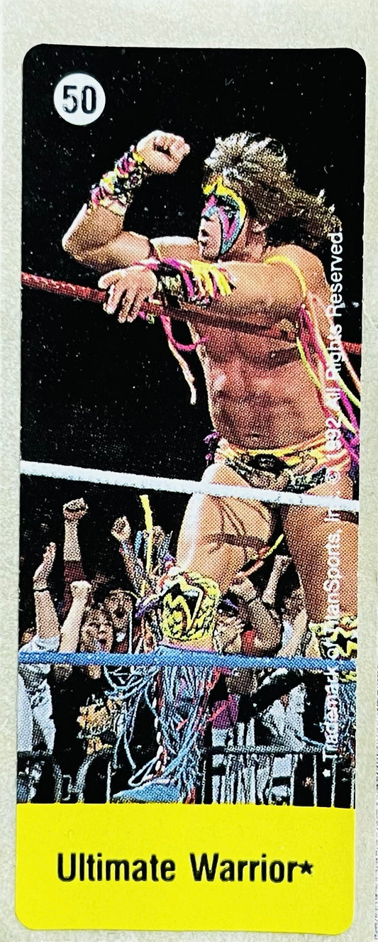 WWF Dunkin Bubble Gum Stickers (1992) No. 50 Ultimate Warrior PW Catalog
