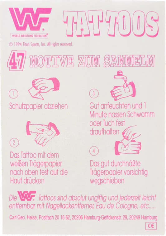 WWF Tattoos 1994 Undertaker from Germany Pwcatalog