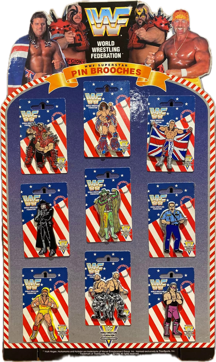 WWF Superstar Pin Brooches Board