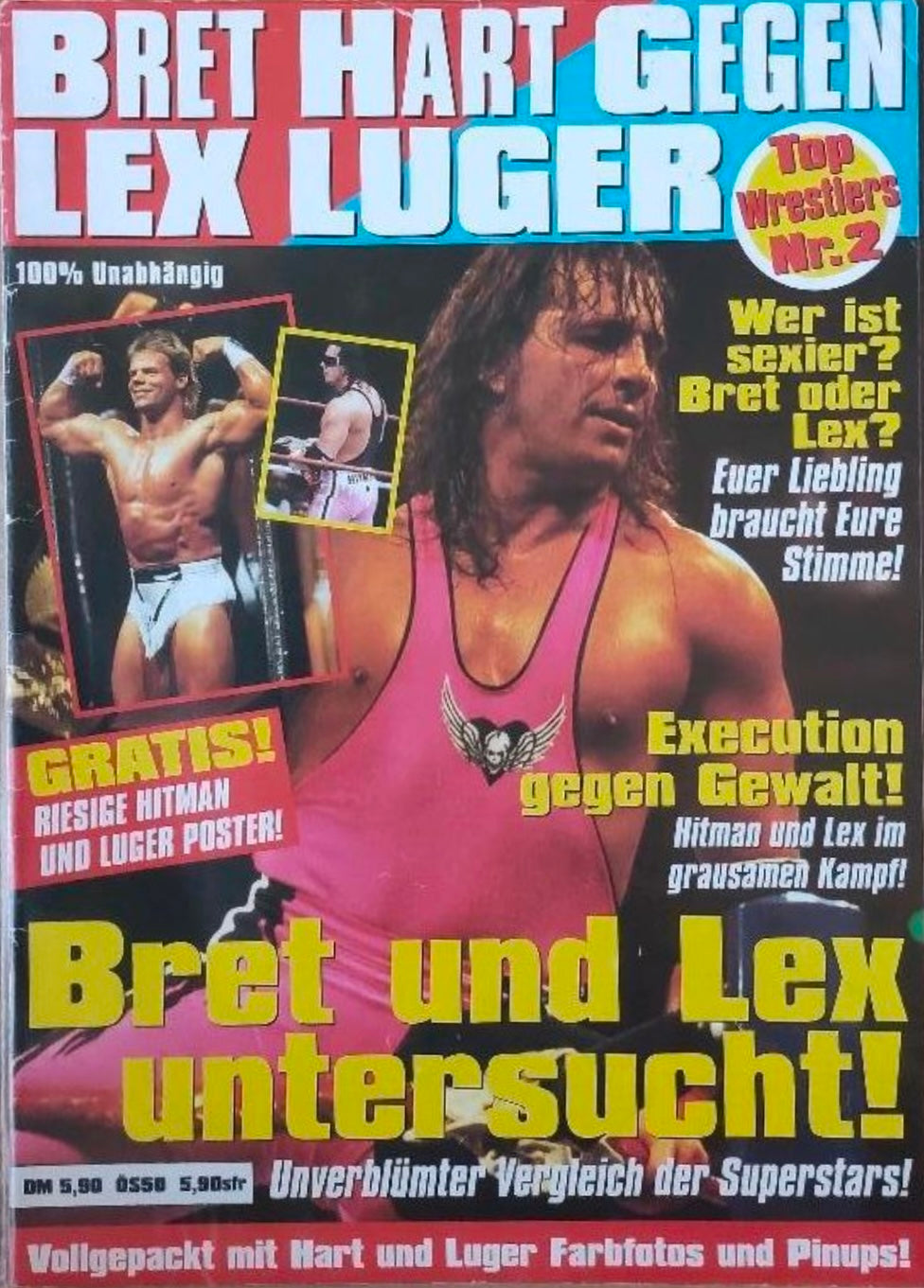 Top Wrestlers #2 Bret Hart vs. Lex Luger Germany Magazine PWcatalog