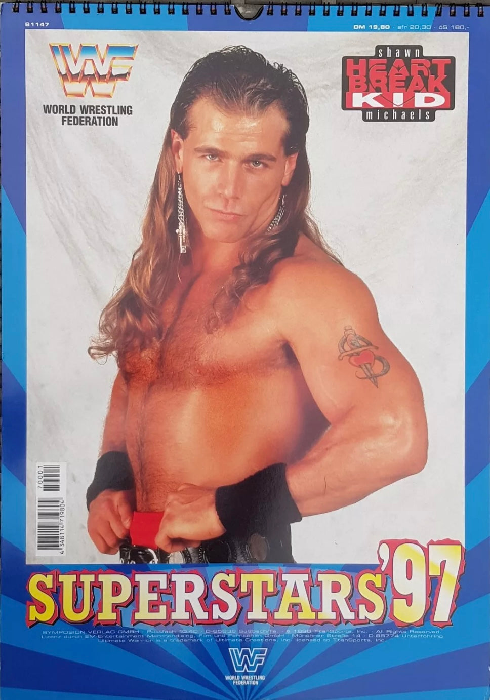 WWF Superstars 1997 Calendar from Germany PW Catalog