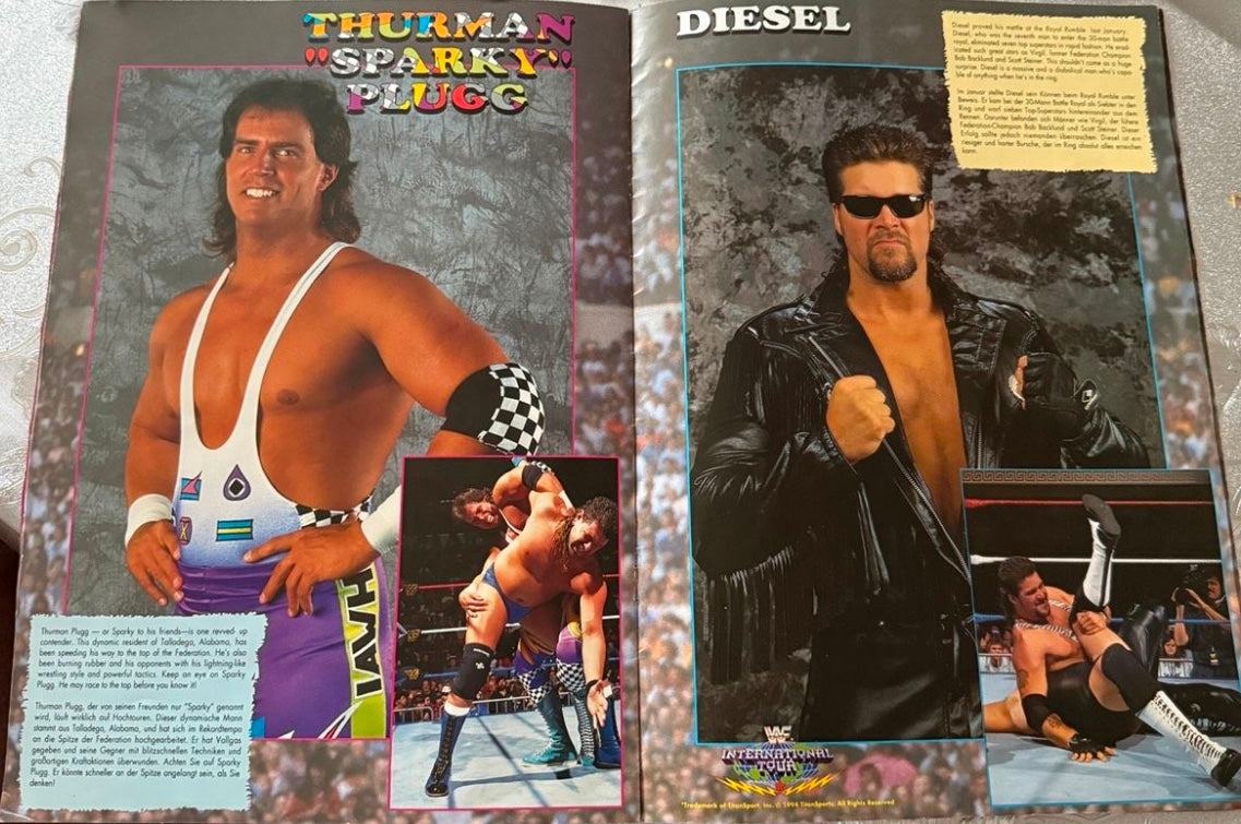 Superstars International Tour 1994 WWF France, Germany Program Magazine PWcatalog