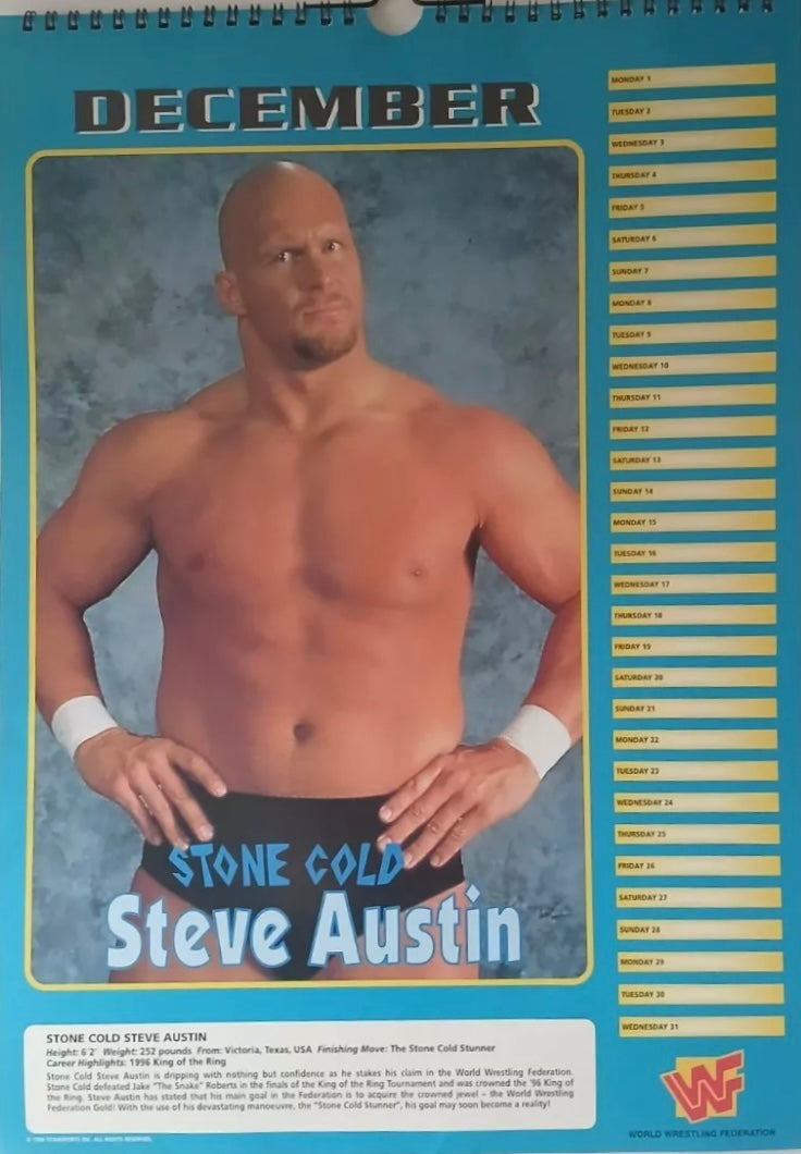WWF World Tour UK Xpress 1997 Calendar from England PW Catalog