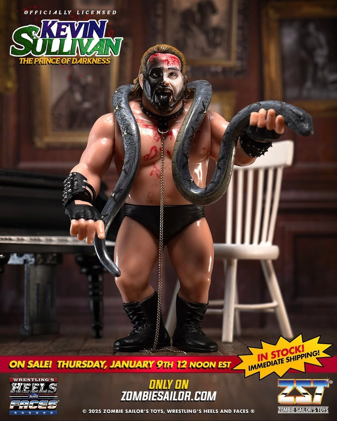 Zombie Sailor's Toys Wrestling's Heels & Faces Kevin Sullivan (with Snake) Action & Toy Figures PWcatalog
